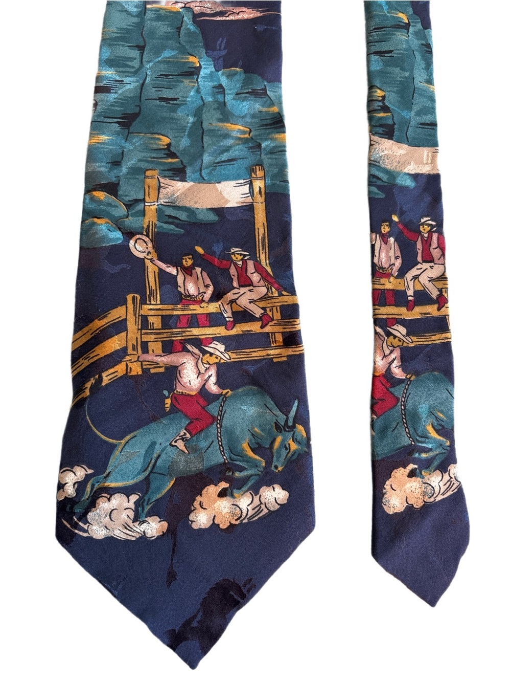 COLORZ BY BOSS Wild West Cowboys Rideo Bull Riding Fun Tie 100% Silk